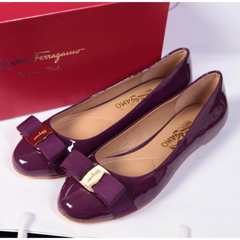 Salvatore Ferragamo Varina Flats- Sz 9.5 Purple